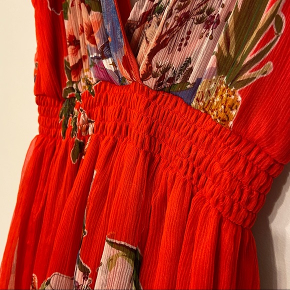 Traffic People 100% Pure Silk Red Dress Size Small - Picture 5 of 7